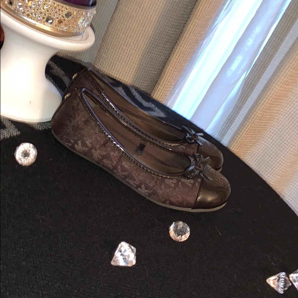 MK girls flats brown authentic used twice